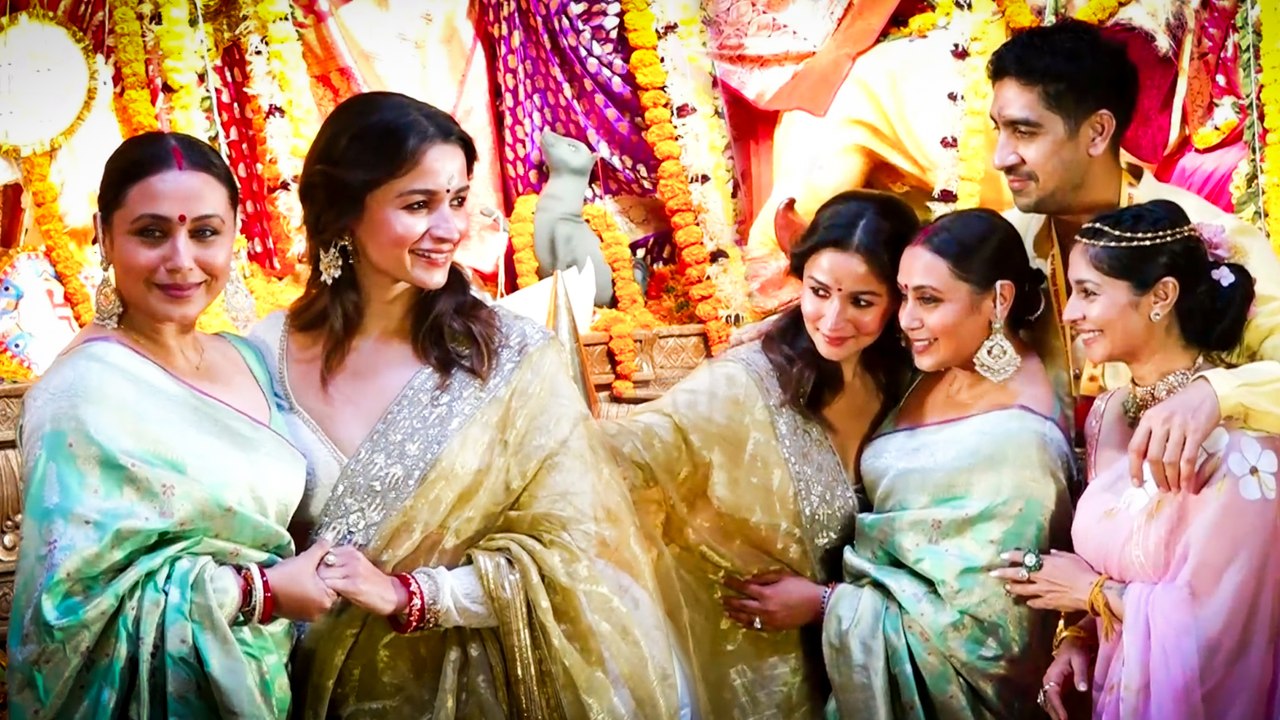 79th North Bombay Sarbojanin Durga Puja 2025: Alia Bhatt, Rani Mukerji, Ayan, Tanishaa & More