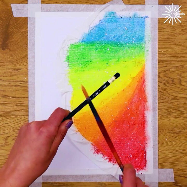 Let's watch this beautiful sky crayon drawing!