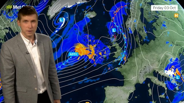 Weekend weather 02/10/2025 – Windy & showery after Storm Amy – Met Office weather forecast UK