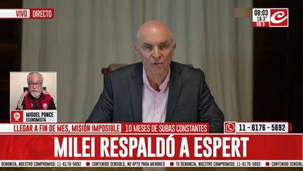 Miguel Ponce: "Milei es el principal encubridor de José Luis Espert"