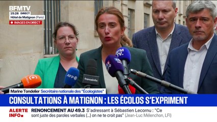 Consultations de Sébastien Lecornu: "Quelqu'un du Nouveau Front Populaire devrait être à sa place", affirme Marine Tondelier, secrétaire nationale des Écologistes