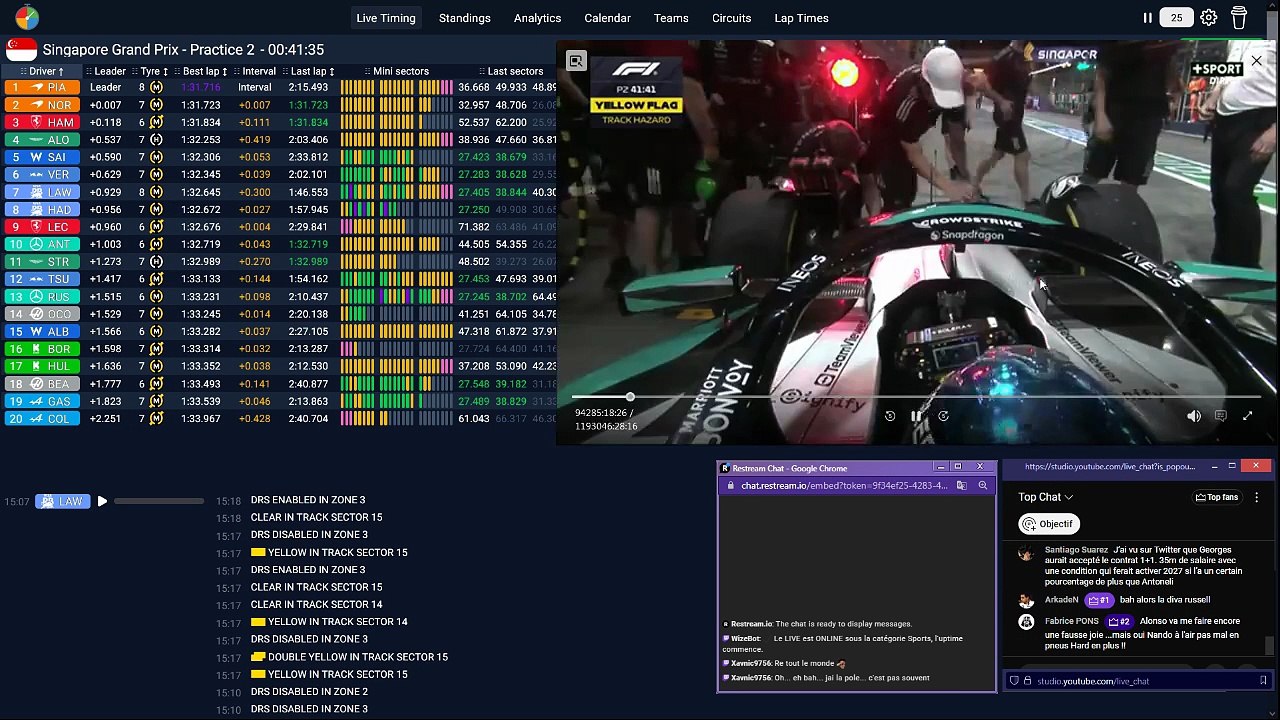 F1 2025 Singapour Grand Prix - Practice 2 - Essais Libres 2 - STREAMING FR HD