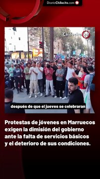 Protestas de jóvenes en Marruecos exigen la dimisión del gobierno ante la falta de servicios básicos y el deterioro de sus condiciones.