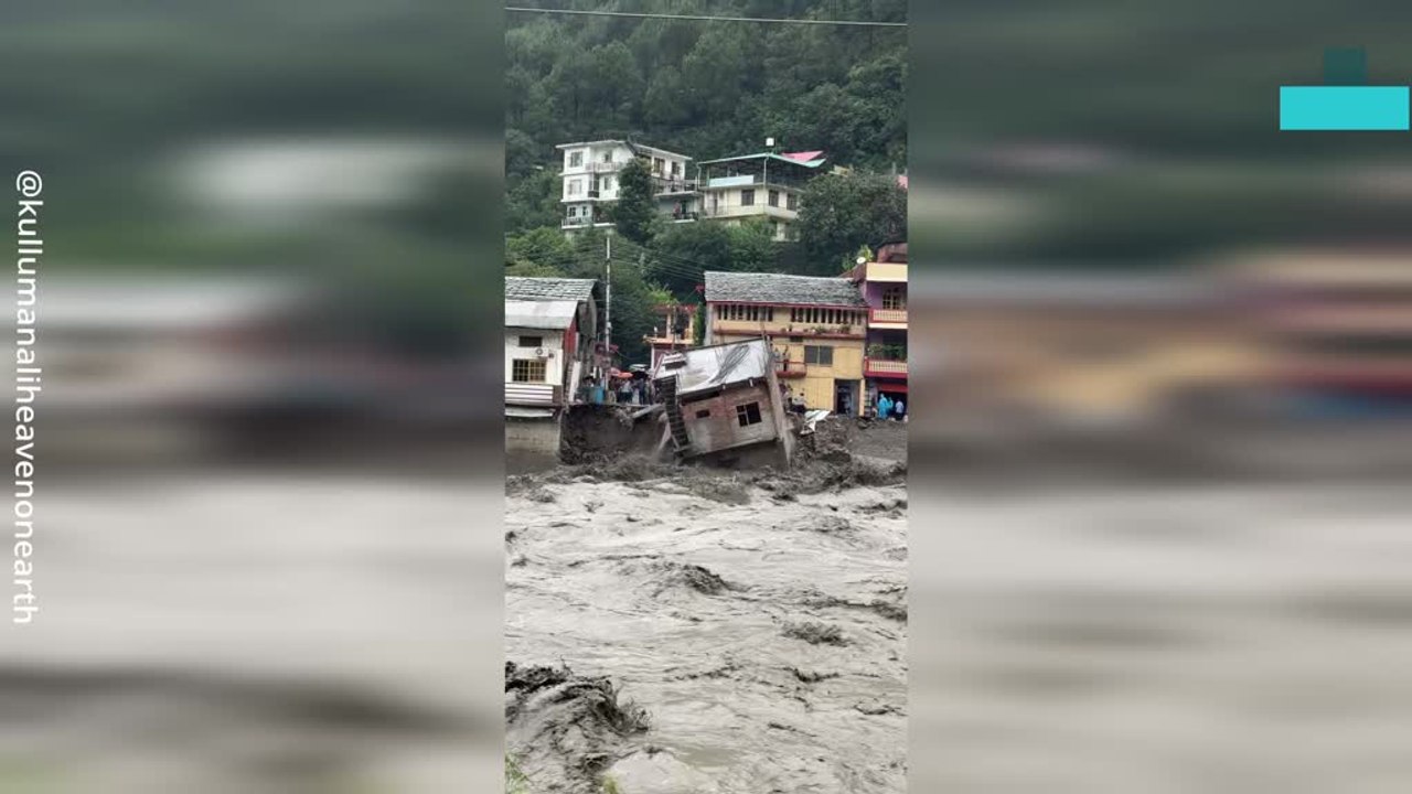 Houses Fall Into River After Devastating Floods