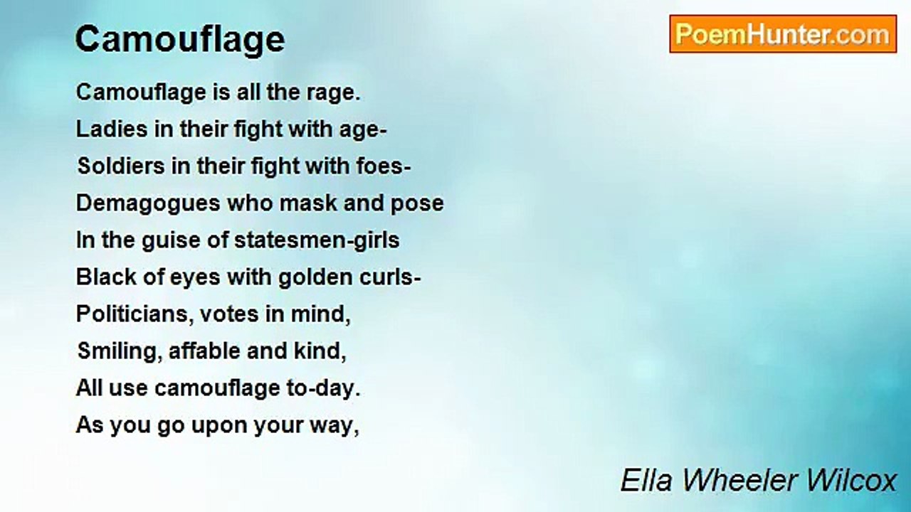 Ella Wheeler Wilcox - Camouflage