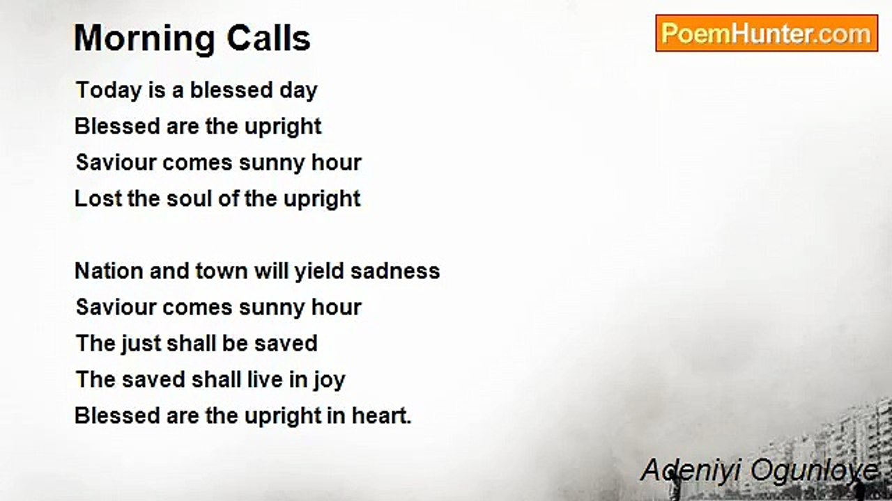 Adeniyi Ogunloye - Morning Calls