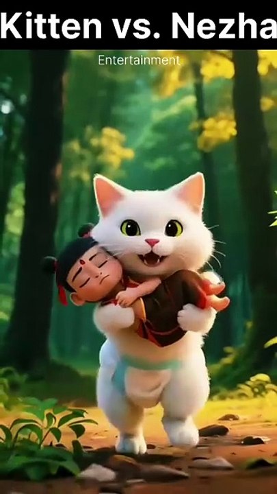 A Diaper-Clad Kitten's Disastrous Attempts to Help Nezha