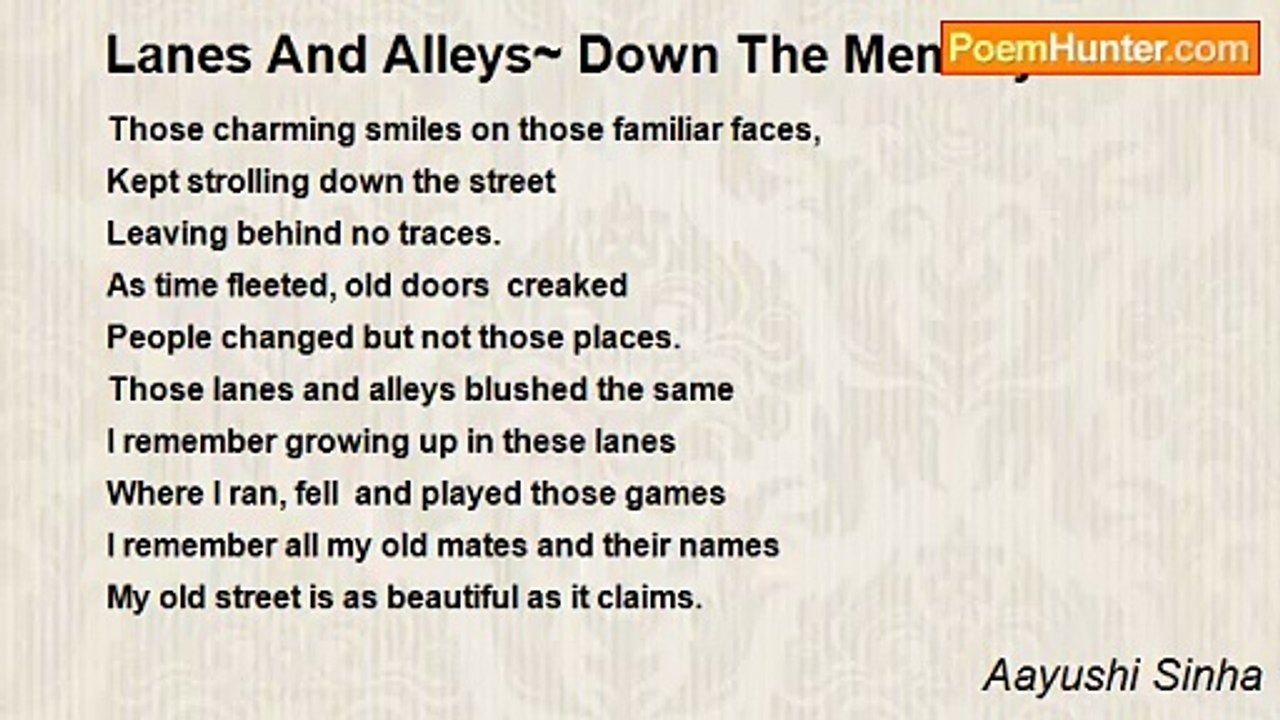 Aayushi Sinha - Lanes And Alleys~ Down The Memory Lane
