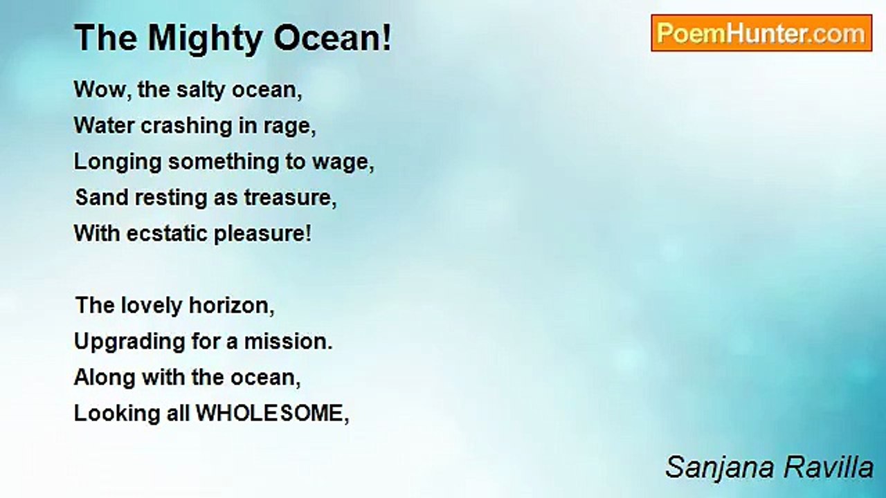 Sanjana Ravilla - The Mighty Ocean!