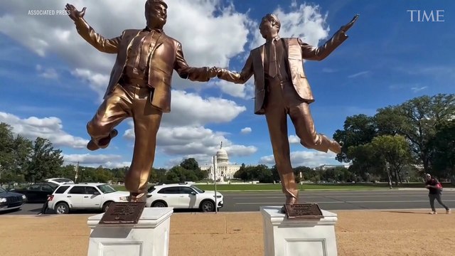 Statue of Trump and Epstein Reappears Outside U.S. Capitol in D.C. Days After It Was Removed
