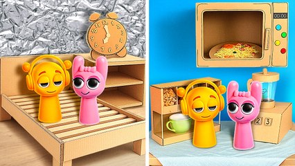 Sprunki Family Adventure 🏠✨ Building a Giant Cardboard House with Crazy Hacks 🤯🔥