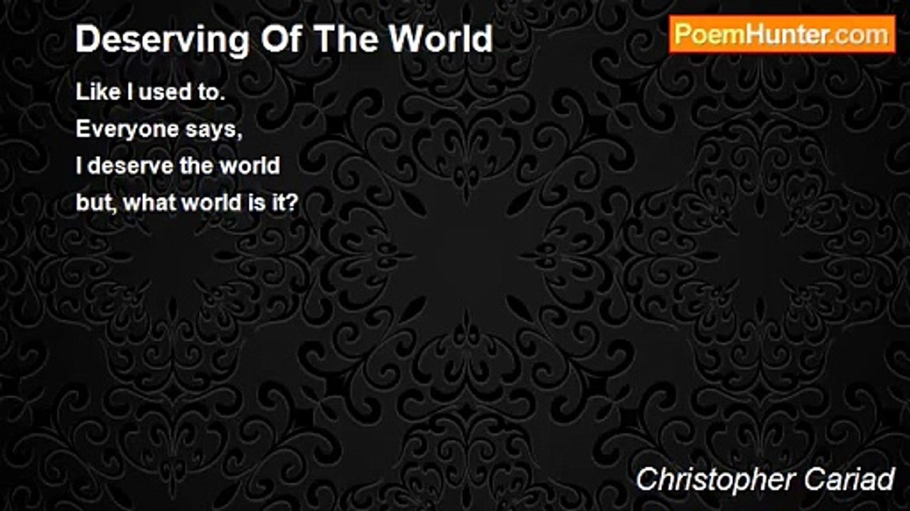 Christopher Cariad - Deserving Of The World