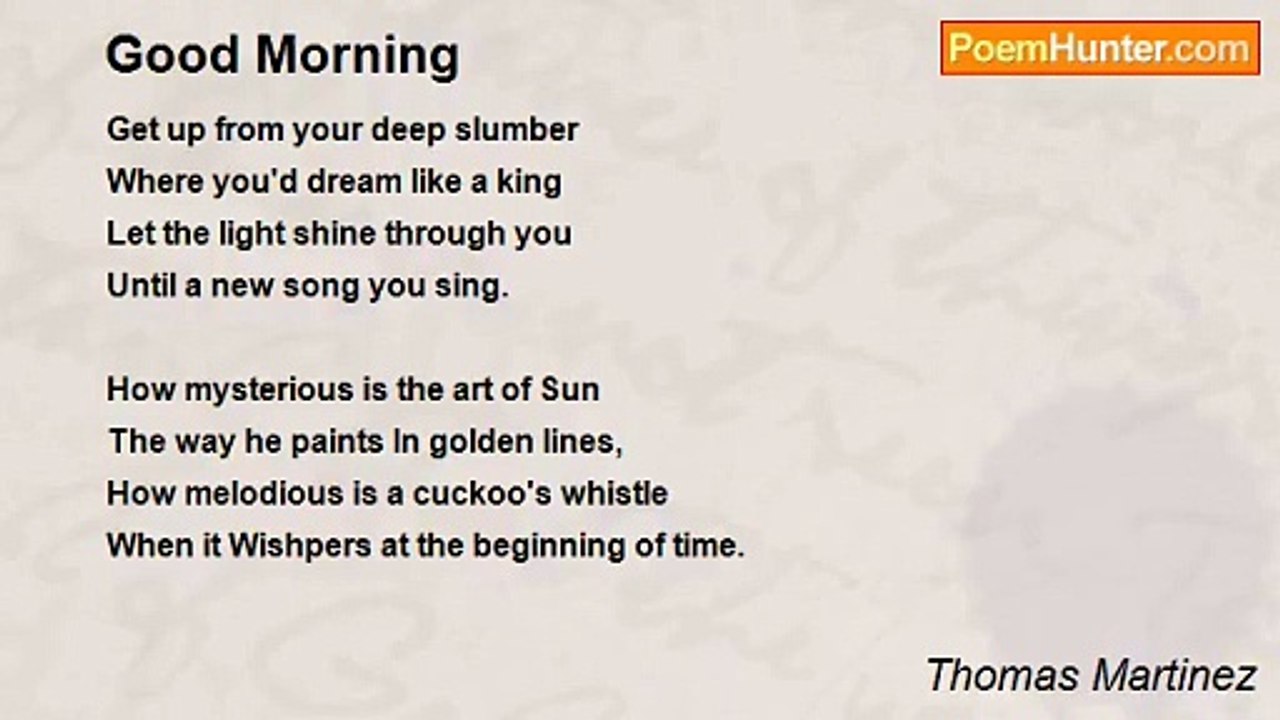 Thomas Martinez - Good Morning