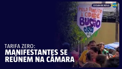 Manifestantes se reúnem em frente a CMBH pela Tarifa-Zero no transporte
