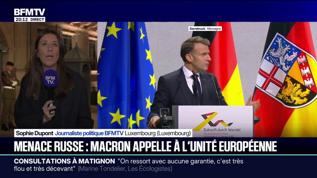Menace russe: Emmanuel Macron appelle à l'unité européenne lors de son discours en Allemagne