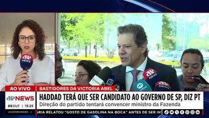PT pressiona Haddad a ser candidato no governo de São Paulo em 2026 | TEMPO REAL