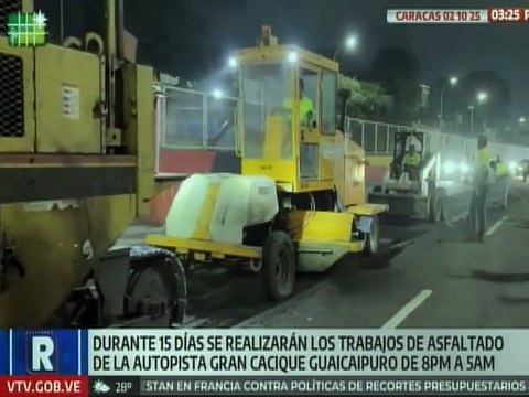 Caracas | Inician labores de asfaltado en 20 mil metros de la Autopista Gran Cacique Guaicaipuro