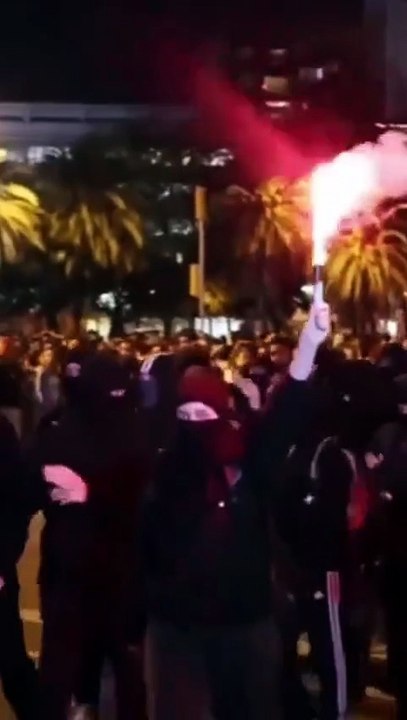 Tensión en la marcha propalestina en Barcelona