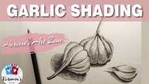 Garlic shading easy | realistic garlic shading step by step| still life drawing| satisfying art |