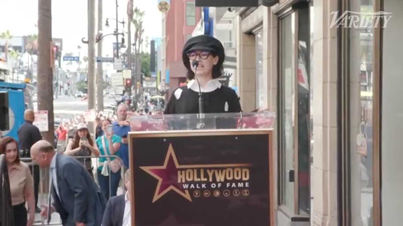 Amy Sherman-Palladino speaks in honor of Lauren Graham at her Walk of Fame ceremony