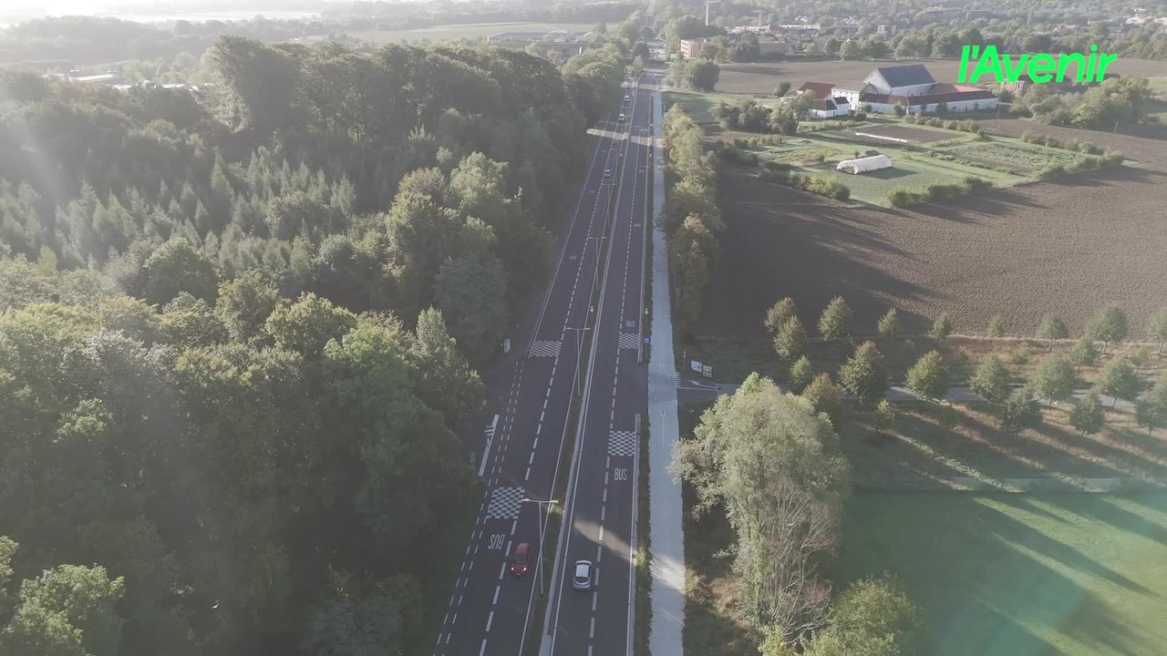 Le Brabant wallon vu du ciel : d’une longueur de 4,2 km,  la cyclostrade entre Wavre et Louvain-la-Neuve