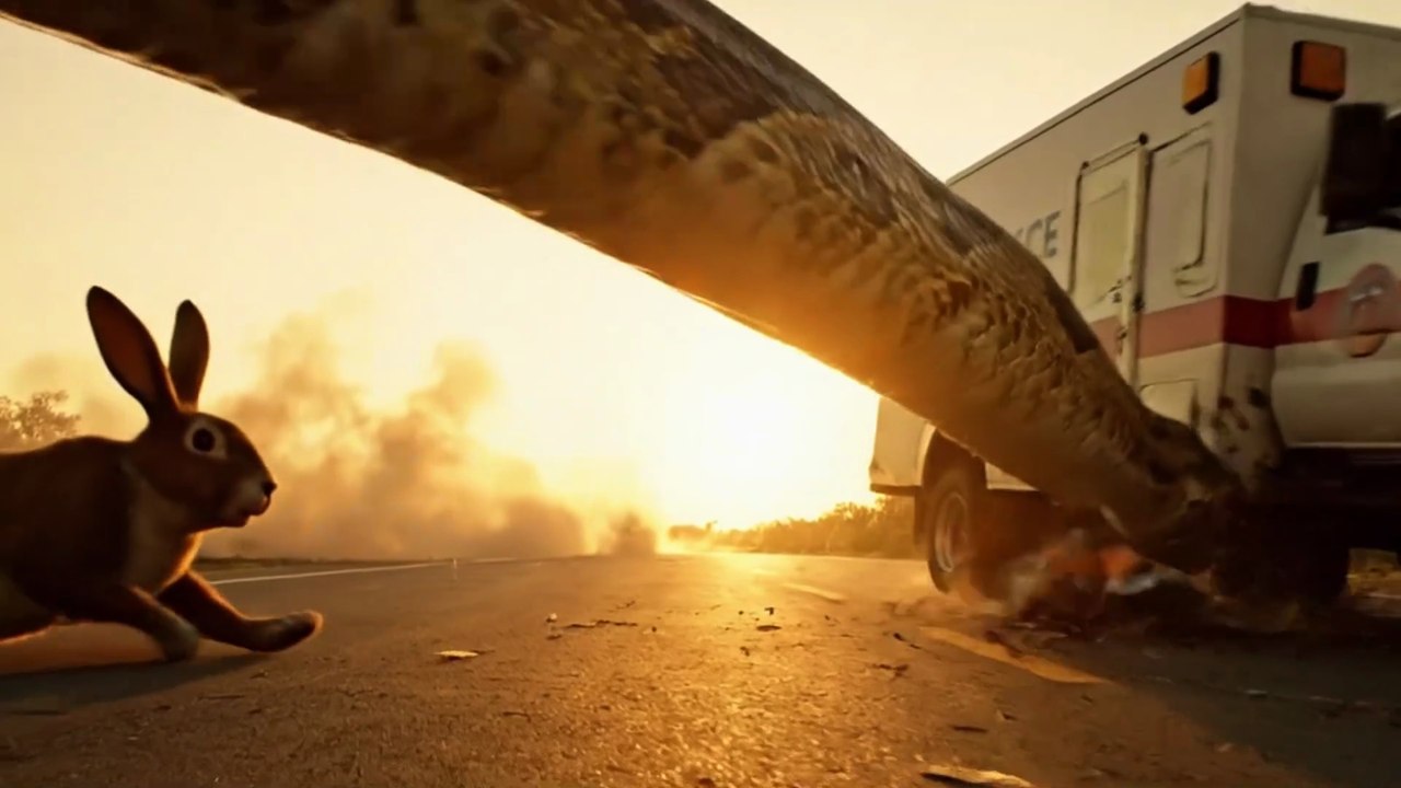 🐍 The Great Giant Python vs The Giant Rabbit – A Cinematic Rescue Story (4K Ultra Realistic) 🐇