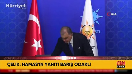 AK Parti Sözcüsü Çelik: Hamas’ın ortaya koyduğu bu kapsayıcı iradeye uluslararası destek verilmesi gerekir