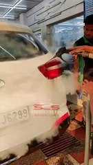 Cleaning mud from car