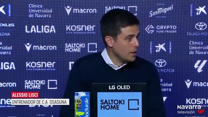 Lisci agradece a la afición el apoyo recibido en El Sadar