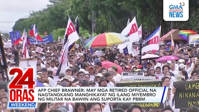May mga retired official na nagtangkang manghikayat ng ilang miyembro ng militar na bawiin ang suporta kay PBBM | 24 Oras Weekend