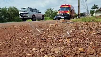 Motociclista fica ferido após acidente na Rua Jorge Lacerda em Cascavel