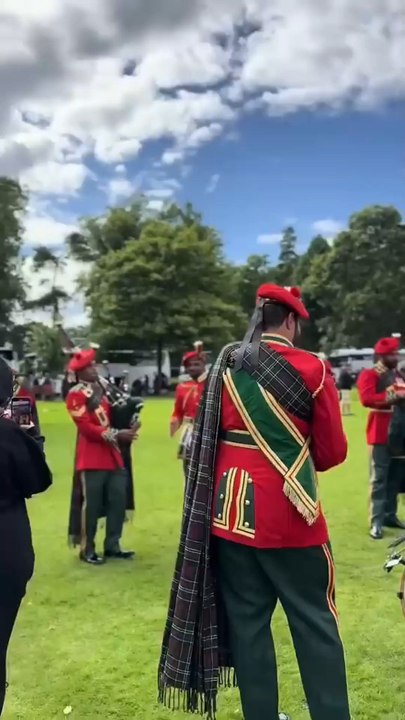 Omani Bagpiper playing their famous Omani song tune in Scotland.. scotland oman army pipeband
