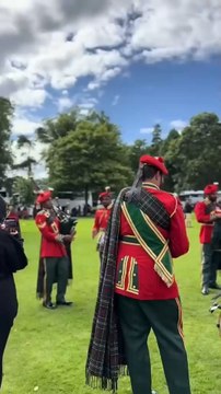 Omani Bagpiper playing their famous Omani song tune in Scotland.. scotland oman army pipeband