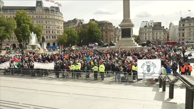 London POLICE arrest PROTESTERS as Palestine Action supporters gather in TRAFALGAR SQUARE