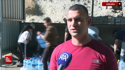 Ankara'da su kesintisinden etkilenen vatandaşlar çeşmelerden su temin ediyor