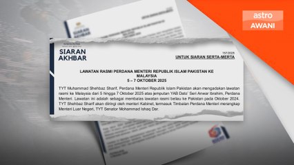 PM Pakistan lawat Malaysia, perkukuh hubungan dua hala