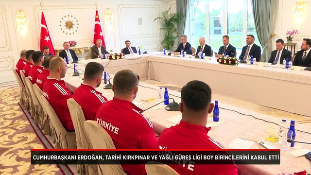 Cumhurbaşkanı Erdoğan, Kırkpınar Yağlı Güreşleri ve Yağlı Güreş Ligi Boy birincilerini kabul etti