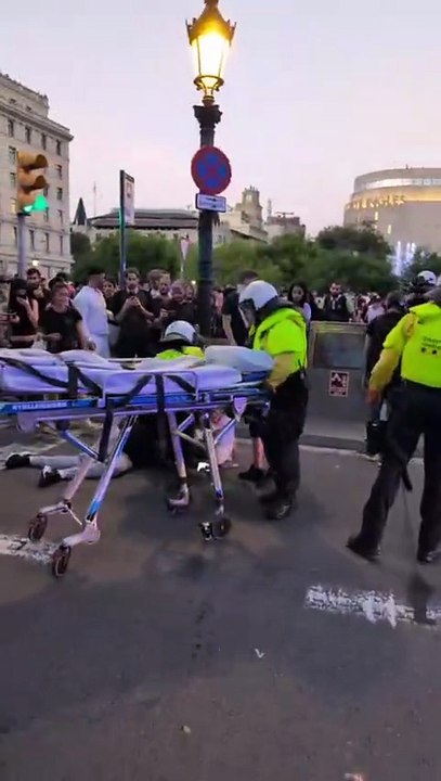 Manifestación en plaza Catalunya