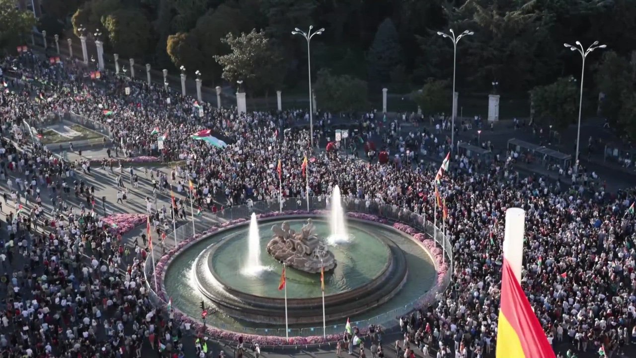 Decenas de miles MARCHAN en Madrid en APOYO a Palestina
