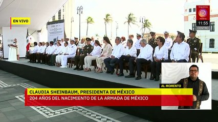 Sheinbaum encabeza el 204 aniversario de la Armada de México en Veracruz