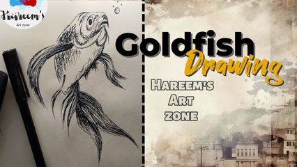 Goldfish drawing easy | How to draw a goldfish | draw goldfish step bye step|