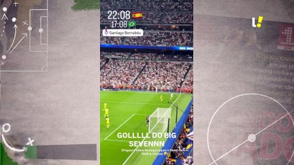 Virginia comemora gols de Vini Jr no Bernabéu
