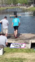 Insane Balance! Man Races Across Floating Logs Without Falling 🌊🔥|| Heartsome 💖