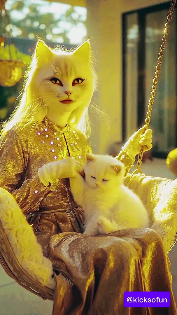 ⁣Lady cat cute cat that cares kitten in storm #cutecat #cat #sadcad #emotional