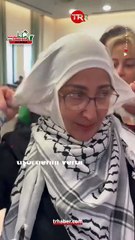 Haydut İsrail'e karşı onurlu duruş! Sumud Filosu yolcularının başörtülerini alıkoydu:  Tişörtlerden başörtüsü yaptılar!