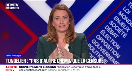 Il n'y a "pas d'autres chemins que la censure", déclare Marine Tondelier