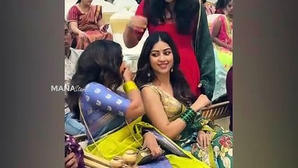 Niharika Konidela, Reba Monica John & Anu Emmanuel at Stylish Manogna Raghava Marriage in Hyd