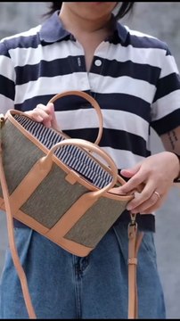 Canvas & Leather Multi-Bag – 3-in-1 Tote / Shoulder / Crossbody | SYMONHO Leathercraft