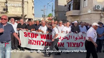 İsrail'in kuzeyinde Gazze'ye destek gösterisi