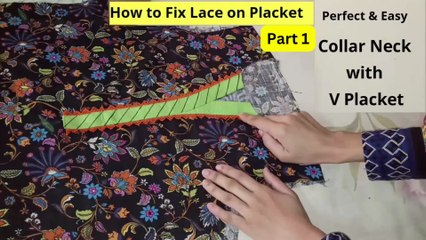 Placket round Collar Neck for Beginners /Collar Neck Design for printed kurti in Easy Way Tutorial
